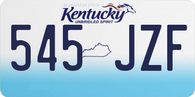 KY license plate 545JZF