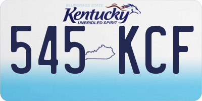 KY license plate 545KCF