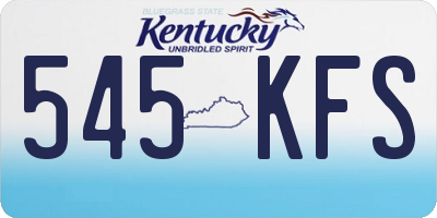 KY license plate 545KFS