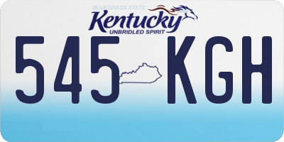 KY license plate 545KGH