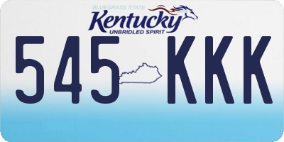 KY license plate 545KKK