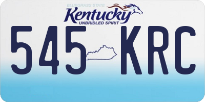 KY license plate 545KRC
