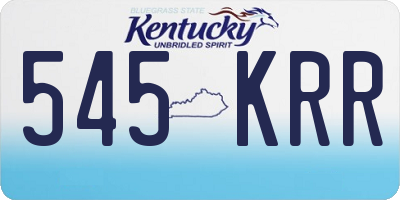 KY license plate 545KRR