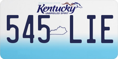 KY license plate 545LIE