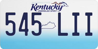 KY license plate 545LII