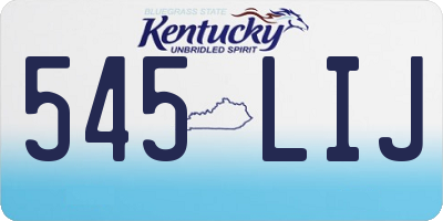 KY license plate 545LIJ