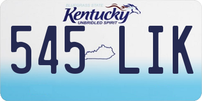 KY license plate 545LIK