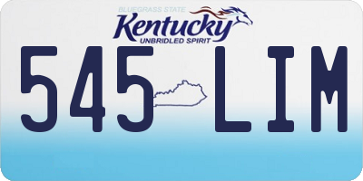 KY license plate 545LIM