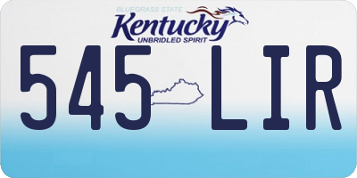 KY license plate 545LIR