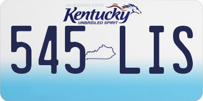 KY license plate 545LIS