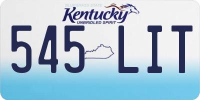 KY license plate 545LIT