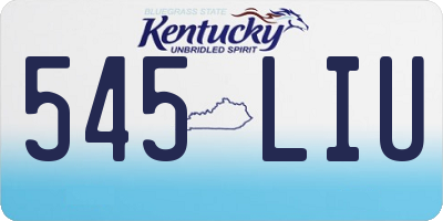 KY license plate 545LIU