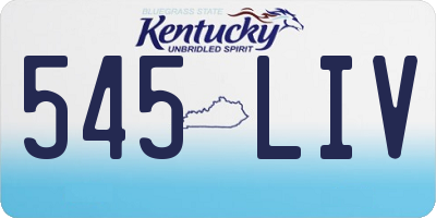 KY license plate 545LIV