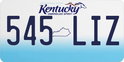 KY license plate 545LIZ