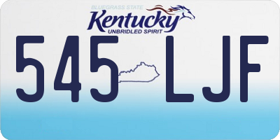 KY license plate 545LJF