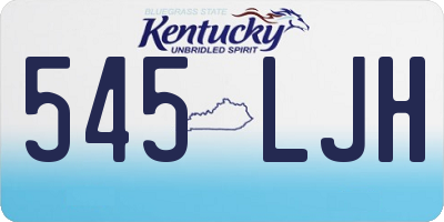 KY license plate 545LJH