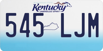 KY license plate 545LJM