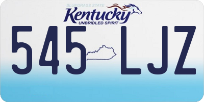 KY license plate 545LJZ
