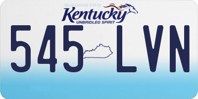 KY license plate 545LVN