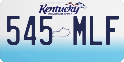 KY license plate 545MLF