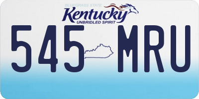 KY license plate 545MRU