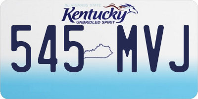 KY license plate 545MVJ