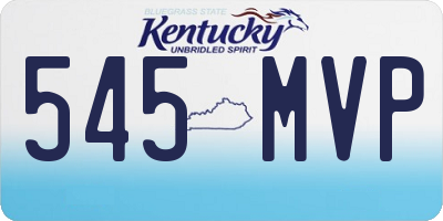 KY license plate 545MVP