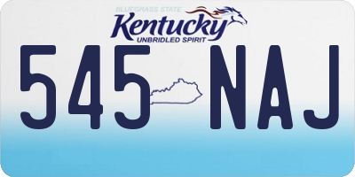 KY license plate 545NAJ