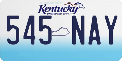 KY license plate 545NAY