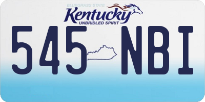KY license plate 545NBI