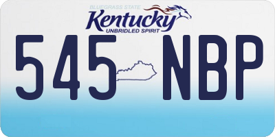 KY license plate 545NBP