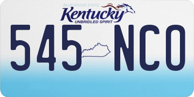 KY license plate 545NCO