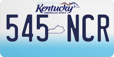 KY license plate 545NCR
