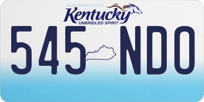 KY license plate 545NDO