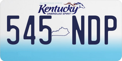 KY license plate 545NDP
