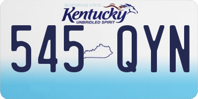 KY license plate 545QYN