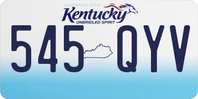 KY license plate 545QYV