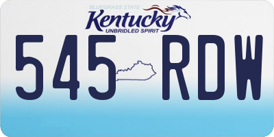 KY license plate 545RDW