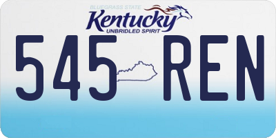 KY license plate 545REN