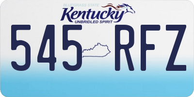 KY license plate 545RFZ