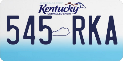 KY license plate 545RKA