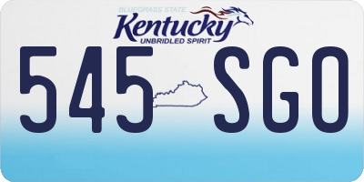 KY license plate 545SGO
