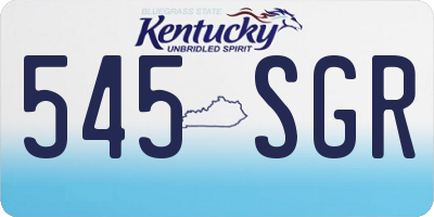 KY license plate 545SGR