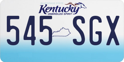KY license plate 545SGX