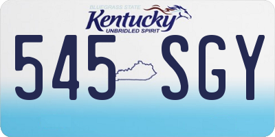 KY license plate 545SGY