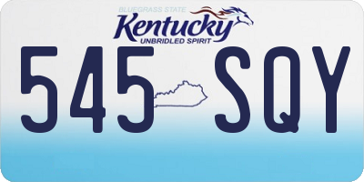 KY license plate 545SQY
