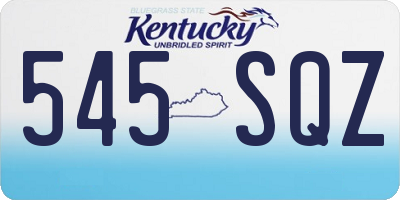 KY license plate 545SQZ