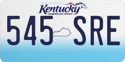 KY license plate 545SRE