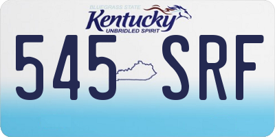KY license plate 545SRF
