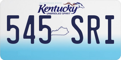 KY license plate 545SRI